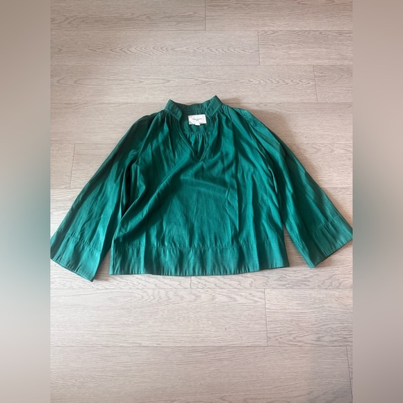 Pomander Place Rosemary Phillipa Wide Sleeves Stand Collar V Neck Blouse Size Xs - Picture 4 of 5